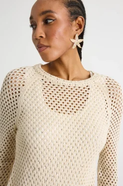Maglia con paillettes - Avorio