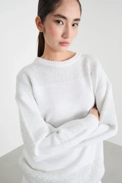 Maglia con paillettes - Bianco