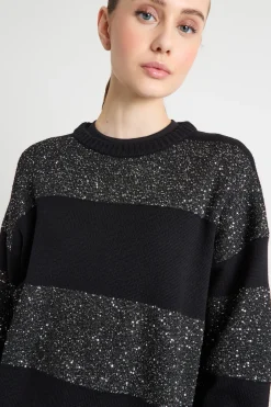 Maglia con paillettes - Nero