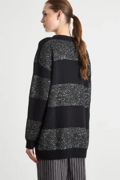 Maglia con paillettes - Nero