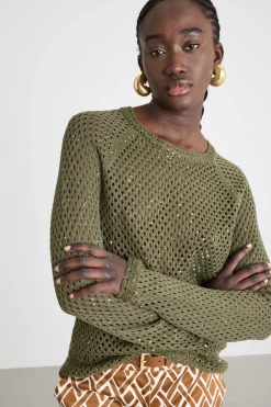 Maglia con paillettes - Verde