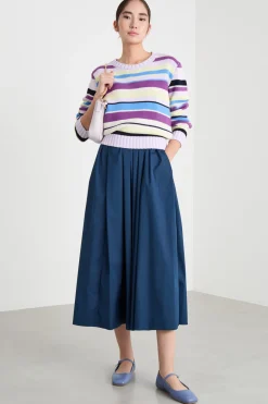 Maglia con profili a costine - Lilla