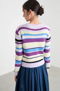Maglia con profili a costine - Lilla