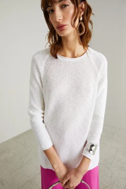Maglia con profili arrotolati - Bianco