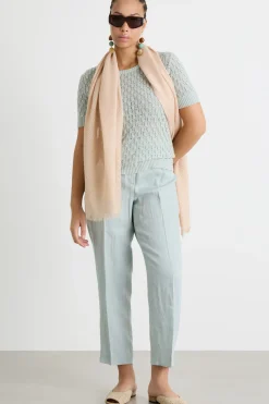 Maglia con punto a rilievo e strass - Verde