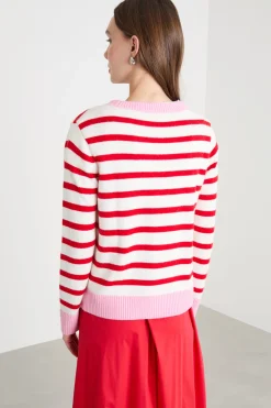 Maglia con ricamo - Bianco Rosso