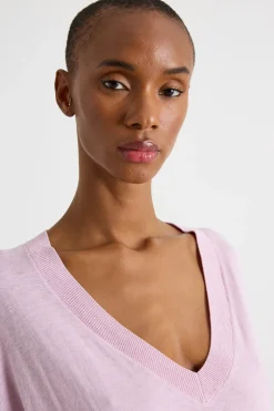Maglia con scollatura a V - Rosa
