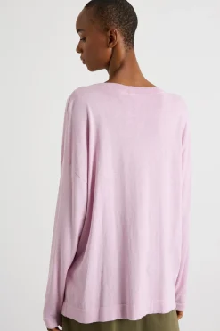 Maglia con scollatura a V - Rosa