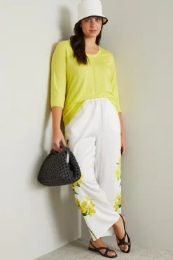 Maglia con scollo a U - Giallo Limone