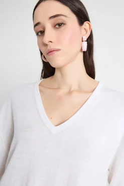 Maglia con scollo a V - Bianco