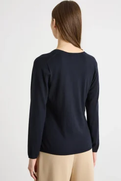 Maglia con scollo a V - Blu