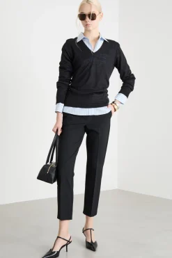 Maglia con scollo a V - Nero