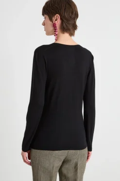 Maglia con scollo a V - Nero
