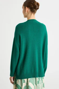 Maglia con scollo a V - Verde