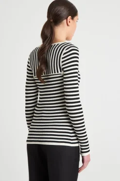 Maglia con scollo squadrato - Bianco Nero