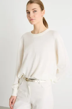 Maglia con scollo tondo - Bianco