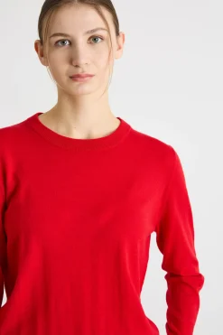 Maglia con scollo tondo - Rosso