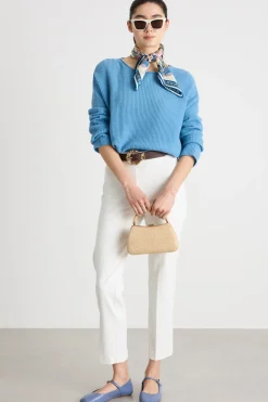Maglia con spacchetti - Azzurro