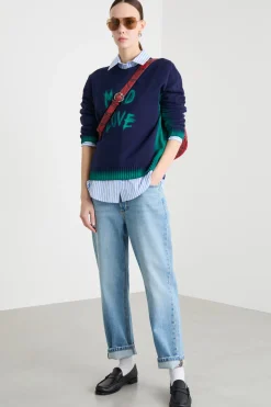 Maglia con stampa - Blu Verde