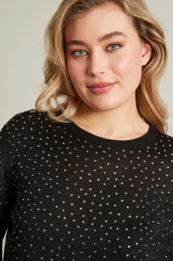 Maglia con strass - Nero