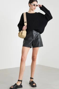 Maglia con zip apribili sulle maniche - Nero