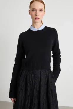 Maglia crop aderente - Nero