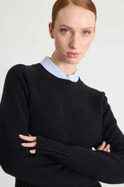 Maglia crop aderente - Nero