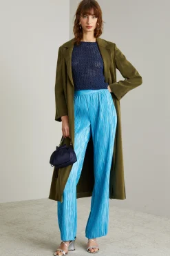 Maglia cropped a rete - Blu