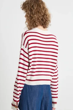 Maglia crop - Rosso Bianco