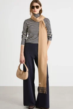 Maglia dolcevita leggera - Beige Nero