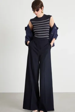 Maglia girocollo aderente senza maniche - Blu