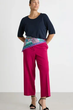 Maglia girocollo con maniche corte - Blu