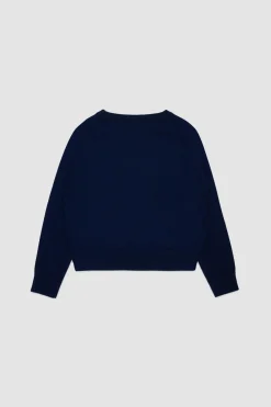 Maglia girocollo con ricamo BAMBINI - Blu