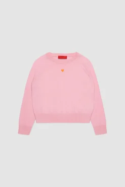 Maglia girocollo con ricamo BAMBINI - Rosa