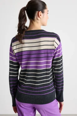 Maglia girocollo dritta - Viola