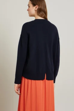 Maglia girocollo in lana - Blu Notte
