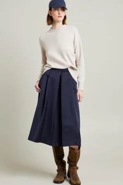 Maglia girocollo in lana - Ecru