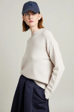 Maglia girocollo in lana - Ecru