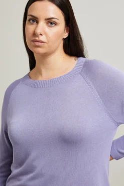 Maglia girocollo in viscosa crépe - Lilla