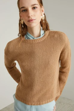 Maglia in cashmere - Cammello