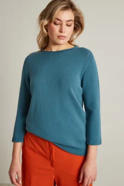 Maglia in cotone - Azzurro
