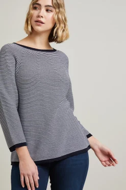 Maglia in cotone - Blu Bianco
