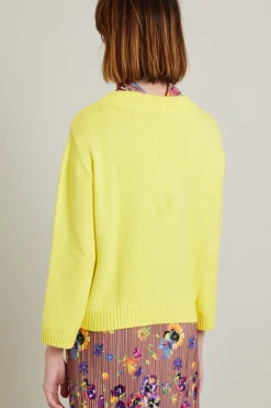 Maglia in cotone con coulisse - Giallo Sole