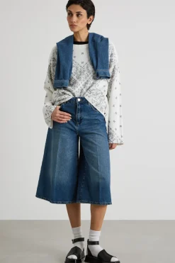 Maglia in cotone con strass - Bianco