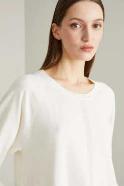 Maglia in cotone e cashmere - Avorio