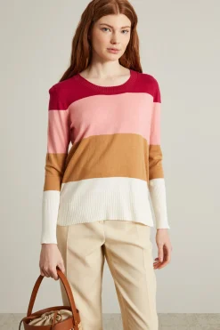 Maglia in cotone e cashmere - Rosa Cammello