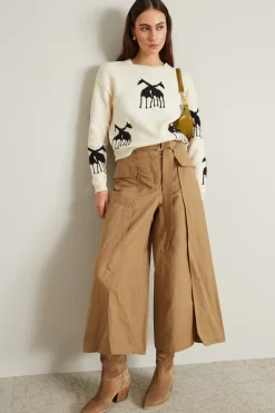 Maglia in cotone jacquard - Latte