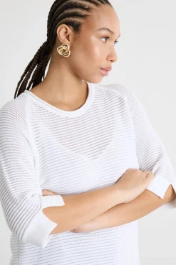 Maglia in filato crepe - Bianco