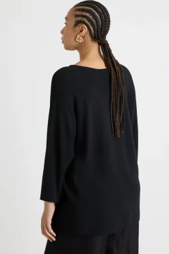 Maglia in filato crepe - Nero