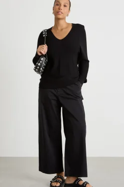 Maglia in filato crepe - Nero